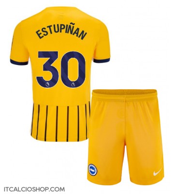 Brighton Pervis Estupinan #30 Seconda Maglia Bambino 2024-25 Manica Corta (+ Pantaloni corti)